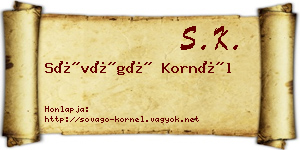 Sóvágó Kornél névjegykártya